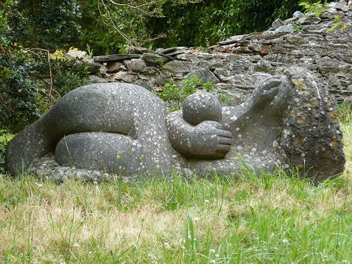 Mother and child statue on the Greenway grounds