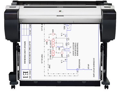One-line drawing being plotted